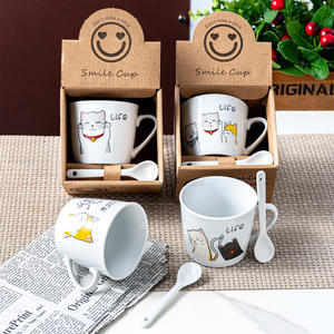 Tasse à café en céramique avec visage de dessin animé, petite activité, décoration 2024, ensemble de fournitures, cadeau de la <span class=keywords><strong>Saint</strong></span>-<span class=keywords><strong>Valentin</strong></span> pour la fête des mères, pour elle, pour les femmes - Product Image 3