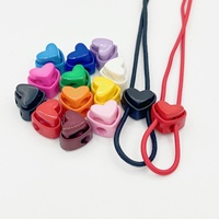 Boucles de fermeture élastiques colorées en plastique pour cordons, avec verrous de réglage, en forme de cœur de pêche et de nez de cochon, écologiques