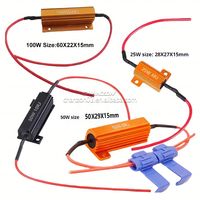 RX24 Resistencia de carcasa de aluminio dorado 12V 25W 50W 100W 6R 8R 10R 20 Ohm 6RJ 8RJ Precarga Decodificador de resistencia de carga de luz trasera LED de coche