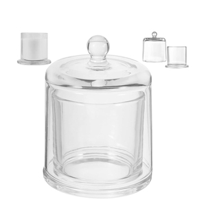 200ml 320ml 460ml Exclusive High Quality Luxury Cylinder Glass Candle Jars Heat Resistant for Candle Making with <b>Lids</b> - Product Image 1
