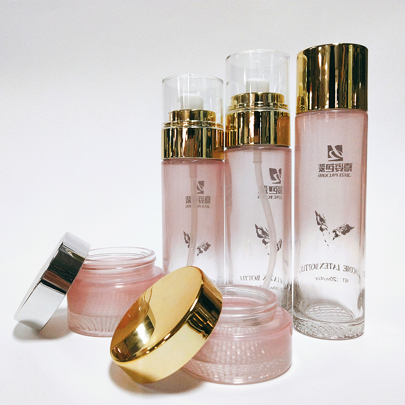 Оптовая продажа, косметические стеклянные флаконы 30 г, 50 г, 40 мл, 80 мл, 100 мл, 120 мл, наборы стеклянных флаконов для ухода за кожей, флакон для крема для лица и лосьона