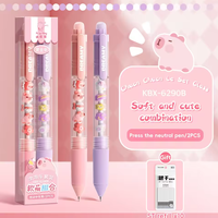2-delige set gelpennen 0,5 mm fijne punt zwarte inkt schattige creatieve pen snel drogend soepel schrijvend voor notitieboekjes goedkope Kawaii schrijfwaren