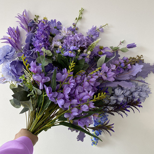 Fleurs artificielles multicolores-violettes bleues simples, <span class=keywords><strong>jacinthe</strong></span> bicolore pour la décoration de mariage - Product Image 5
