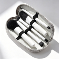 Pinceaux de maquillage de haute qualité, ensemble de 5 mini-pinceaux de maquillage portables pour voyage, petits, avec pochette, double embout personnalisé