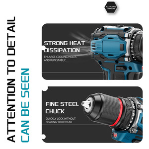 Perceuse électrique sans fil 16,8 V, moteur à balais lithium-ion, mandrin sans clé, outil de perçage domestique pour le bricolage du bois et du plastique - Product Image 4