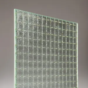 5mm 6mm 8mm Clear Nashiji Pattern Iron Wired Mesh Glass Decorative Figured Pattern Wired Glass prices