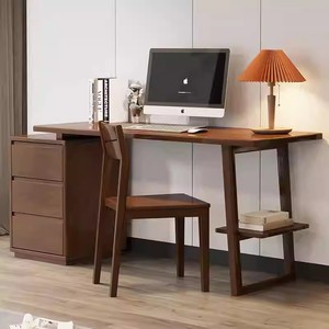 Escritorio nórdico completo de madera maciza para oficinas, mesas de estudio, escritorios de computadora, escritorio de madera, escritorios de oficina en casa y juegos de sillas - Product Image 2