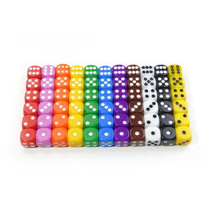 Dados de Plástico Redondos de 16 mm, D6, Color Rojo Sólido, Estándar, con Personalización para Juegos Educativos - Product Image 1