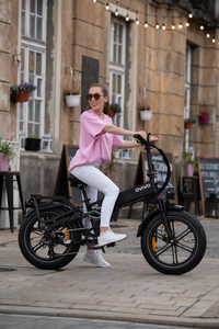 ओविवो 250w 750w 20h 25 किमी/घंटा उच्च टोक़ 20 इंच वसा टायर फोल्डिंग साइकिल 48 वी इलेक्ट्रिक हाइब्रिड बाइक निलंबन हाइड्रोलिक डिस्क ब्रेक - Product Image 6