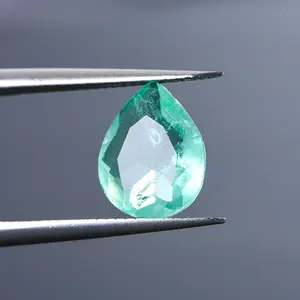 Factory Price Jewelry 10*14mm Green Color Pear Cut Synthetic Loose Gemstones new arrival