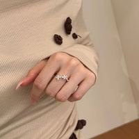 Pabrik Perhiasan Dylam Kedatangan Baru Cincin Terbuka yang Dapat Disesuaikan Perak S925 Bentuk Kupu-kupu Bunga Zirkonia 5A Cincin Wanita Pengantin Bergaya
