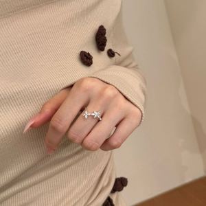 Dylam Jewelry Factory New Arrival Open <b>Adjustable</b> <b>Ring</b> S925 <b>Silver</b> Butterfly Flower Shape 5A Zirconia Women Bridal Stylish <b>Rings</b> - Product Image 6