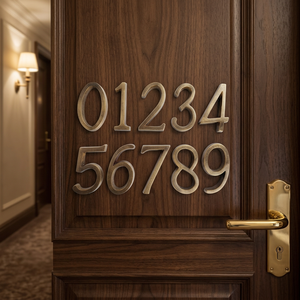 Placa de Identificación para Puerta Lord LV70151 de Latón Pulido con Letras en Relieve, Forma Rectangular y Números del 0 al 9 - Product Image 4