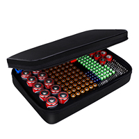 Caja organizadora de bolsa de almacenamiento de batería impermeable ignífuga YHX para baterías AA AAA C D 9V (182 ranuras a prueba de golpes portátil)