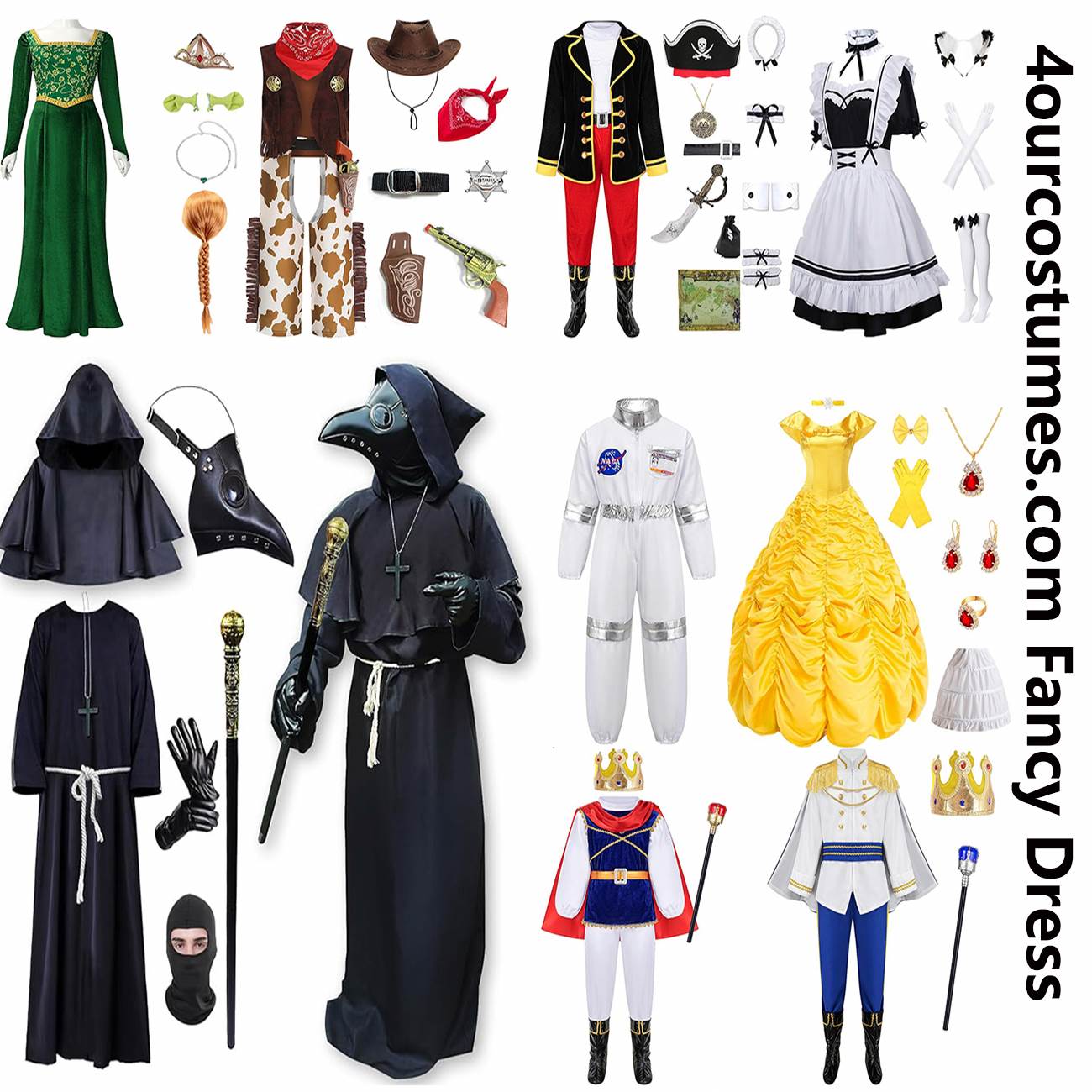 Fancy Dress Costume Carnevale Fiona Shrek Princess Fiona Vestito