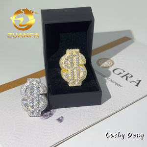 Zuanfa Jewelry Hot Selling Hip Hop <strong>Ring</strong> Heart Full Pave <strong>Moissanite</strong> 925 Sterling Silver Ice Out <strong>Moissanite</strong> <strong>Men</strong> Diamond <strong>Ring</strong> - Product Image 6