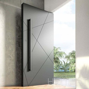 Grande porte de sécurité pivotante à double entrée en aluminium moderne fabriquée en Chine pour les entrées de maison Porte d'entrée blindée extérieure - Product Image 4