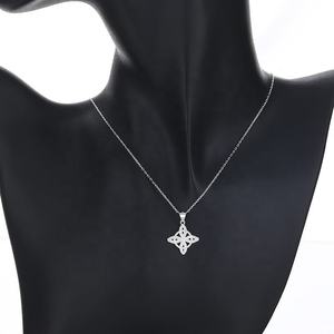 Colgante de Nudo Celta de Geometría Sagrada, Plata 925, Collar con Diamantes Entrelazados, Joyería de Bucle Eterno en Tendencia, con Empalmes Decorativos - Product Image 4