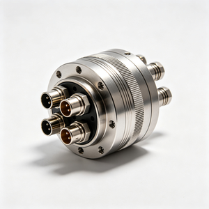 Junta Rotatoria Neumática Hueca de Aluminio Fundido a Presión para CNC con Orificio Pasante Personalizado y Capacidades de Electroerosión por Hilo (EDM) en Acero Inoxidable - Product Image 1
