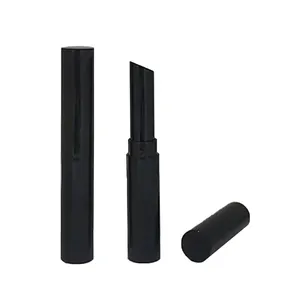 Magnetische Luxus schwarz runde Lippenstift Behälter Hersteller benutzer definierte Aluminium Lippenstift Rohr Lippen balsam Behälter