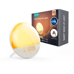 Moes WiFi <strong>2nd</strong> <strong>Generation</strong> Smart Wake-up Light with 7 Colours, 4 Alarms, Snooze, Night Light, Compatible with <strong>Alexa</strong> and GoogleHome - Product Image 1