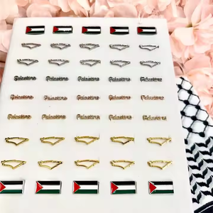 Nouveau Produit Vente Chaude : Breloque de Montre Drapeau Palestine, Charm en Métal Carte et Lettre, Décoration pour Montre - Product Image 4