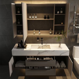SANTOPOVA-<span class=keywords><strong>Espejo</strong></span> led inteligente <span class=keywords><strong>con</strong></span> <span class=keywords><strong>luz</strong></span> para <span class=keywords><strong>baño</strong></span>, tocador de madera <span class=keywords><strong>y</strong></span> mármol negro, <span class=keywords><strong>armario</strong></span> de <span class=keywords><strong>baño</strong></span> - Product Image 3