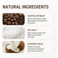 Gommage corporel au café et au lait de coco - Nettoyant corporel exfoliant hydratant et nourrissant en forme de pâte