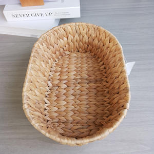 ตะกร้าเก็บของสานจากผักตบชวา ทำมือ รูปทรงสี่เหลี่ยมผืนผ้า สำหรับจัดเก็บของเล่น ตะกร้าเก็บของบนโต๊ะ สีธรรมชาติ RD235082 - Product Image 5