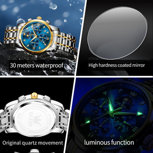 Reloj de Pulsera OLEVS 3655 OEM de Lujo con Logotipo Personalizado, Deportivo, Luminoso, para Hombre, con Fase Lunar Dorada, de Acero Inoxidable, Clásico, de Cuarzo - Product Image 6