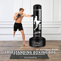 Sac de frappe autoportant en PVC pour adultes - Entraînement de boxe, kickboxing et MMA, 3,2 livres, comprend une pompe à air électrique et des accessoires de corde