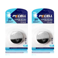 Cellules boutons au Lithium CR2477, 2000mAh, 12 v 3v, avec fils et connecteurs