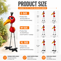 Statues de Toucan en Métal pour Jardin, Lot de 3 Tailles, Résistantes aux Intempéries, Décoration Extérieure de Jardin, Vente Directe Usine, Dropshipping Disponible