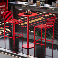 Table haute en fer de style industriel, terrasses extérieures, cafés en plein air, salons de thé, ensembles de tables et de chaises de bar créatives, balcons