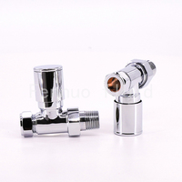 Robinet thermostatique droit en laiton 15mm*1/2 pouce pour radiateur, poignée chromée, pour systèmes CVC et chauffage de porte-serviettes