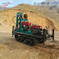 Foreuse rotative hydraulique portable sur chenilles pour puits d'eau de 100m à 200m avec démarrage électrique