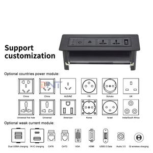 Presa da tavolo multimediale 2 prese di corrente per tavolo da conferenza prese di corrente con <span class=keywords><strong>Design</strong></span> ribaltabile da scrivania rotante - Product Image 6