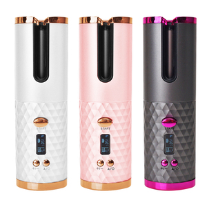 Беспроводной перезаряжаемый керамический стайлер для завивки волос с <span class=keywords><strong>PTC</strong></span>-нагревателем, ЖК-дисплеем температуры (140-220°C) и автоматическим вращением - Product Image 2