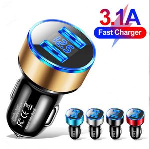 QC3.0 ชาร์จเร็ว 18W มินิ ยูเอสบีคู่ + ที่ชาร์จในรถยนต์แบบ Type-C พร้อมจอแสดงผลดิจิตอลและเอาต์พุต 2.4A - Product Image 1