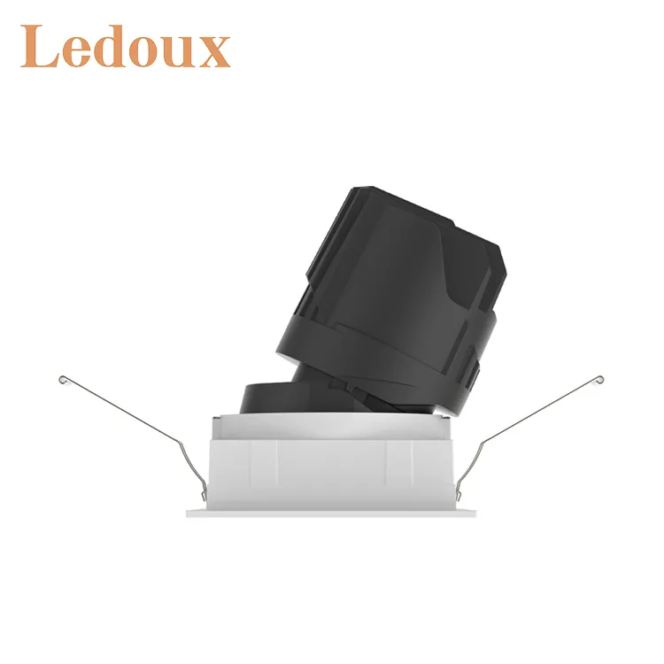 LEDOUX หลอดไฟดาวน์ไลท์ Led 10W แบบปรับมุมได้,โคมไฟอลูมิเนียมกันแสงสะท้อนสำหรับติดในบ้าน
