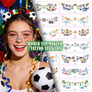 Waterproof Word Cup Football Club Temporary Face <b>Tattoos</b> Sports Event Fan Makeup Stickers - Product Image 2