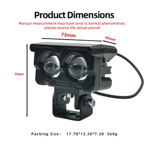 Dual Lens <b>LED</b> Motorcycle <b>Spot</b> Light White Yellow Dual Color Hi/Lo Beam Fog Lamp - Product Image 2