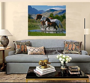 Kit Pittura Diamante Cavallo in Corsa - Tessuto Dipinto a Mano Fai da Te, Nuova <span class=keywords><strong>Arte</strong></span> Murale Classica/Post-moderna per Adulti e Principianti - Product Image 3