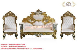 Royal Blue Wedding Love Seater Couch El mejor sofá árabe para escenario de boda Chaise Designer Wedding Ceremony Stage Couch - Product Image 3