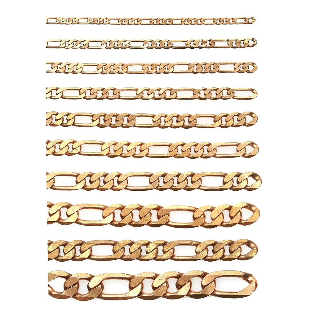 Hot Sale Gold Figaro Chain Long Necklace Link Chain For Men And Women Fashion Jewelry Gift