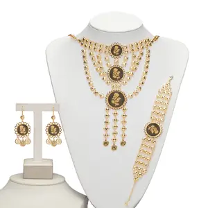 Factory Handmade Traditional Gold Plated Forming Golden Choker Necklace Jewelry Set Women jewelry