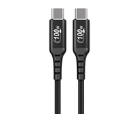 Cable USB C a C de 100 W y 5 A con Certificación CE/FCC/ROHS, Cable de Carga y Sincronización de Datos con Cubierta de Nailon para Dispositivos Tipo C/iPhone 15/16