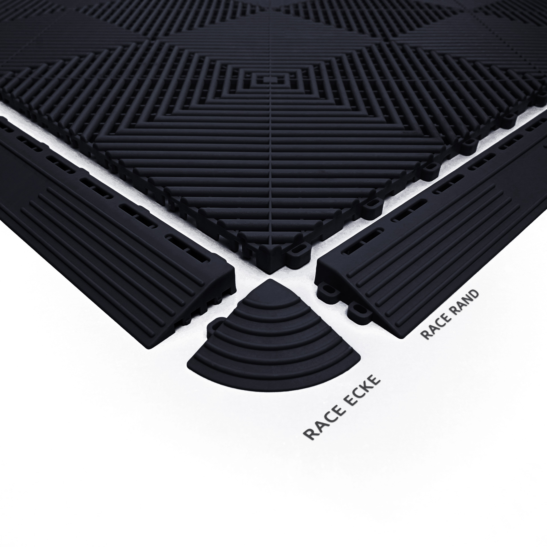 Rigid Modular Black Interlocking Garage Floor Tiles Industrial Plastic Garage Flooring Mats for Car Detailing Shop Workshop