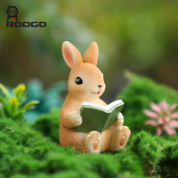 Roogo Pots et jardinières de jardin en résine, figurines de jardin miniatures, design Art Déco, figurine d'angle, adorable animal décoratif