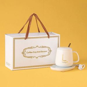 Self-Heating Smart Ceramic Mug Warmer 55 Degree <b>Thermostatic</b> Electric Coffee Heater Cup Temperature <b>Control</b> Set-Gift - Product Image 2